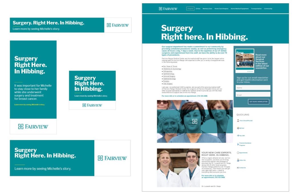 fairview range surgery banner ads newsletter