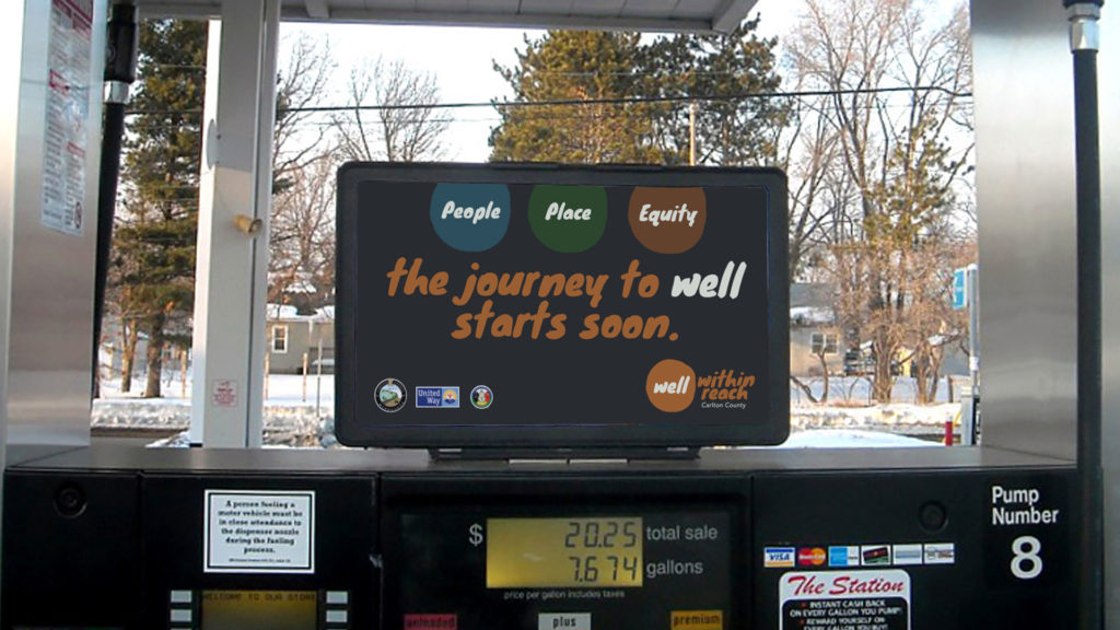 carlton county well within reach gas pump sign