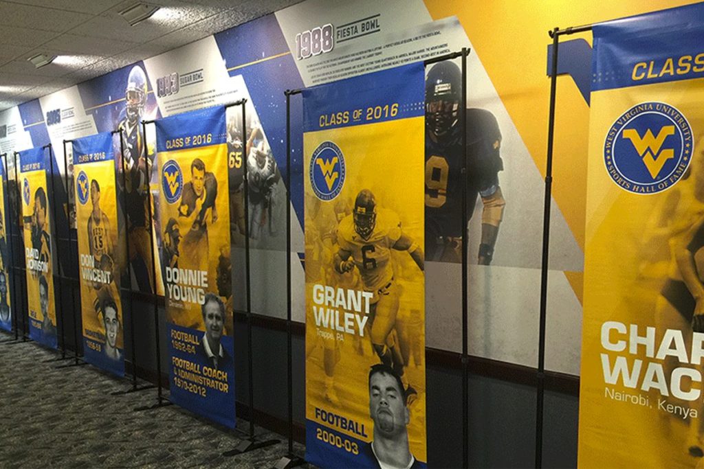wvu mountaineers hall of fame banners